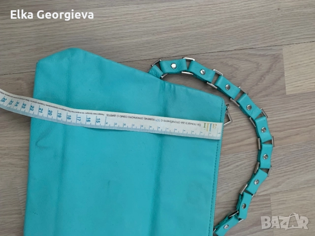 Оригинална дамска тюркоазена чантичка, снимка 7 - Чанти - 51945254