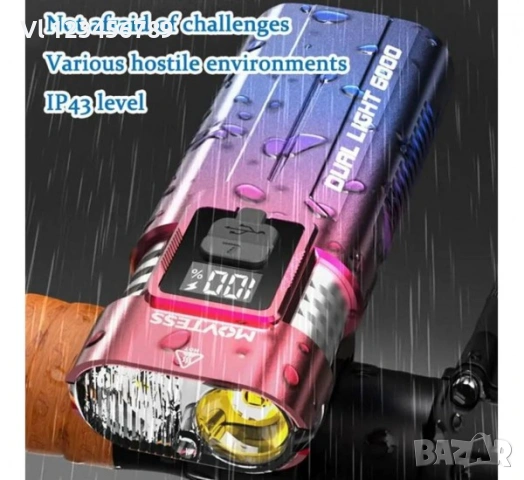  LED фенер за велосипед SM-220, фар за колело, акумулаторен, дисплей, 4 режима, IP43, 10W, снимка 2 - Къмпинг осветление - 53435094