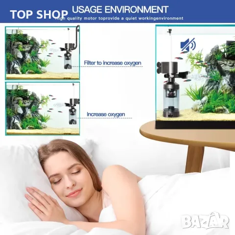 ONLYSTAR Тих филтър за аквариум 5-в-1 потопяем филтър за аквариум, 75-120L (35W), снимка 7 - Оборудване за аквариуми - 49500182