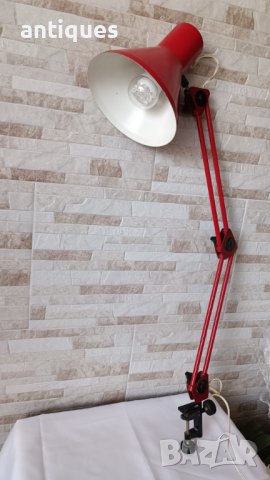 Работна настолна лампа с подвижни рамена -  №1  - индустриална - Антика, снимка 3 - Антикварни и старинни предмети - 43213427