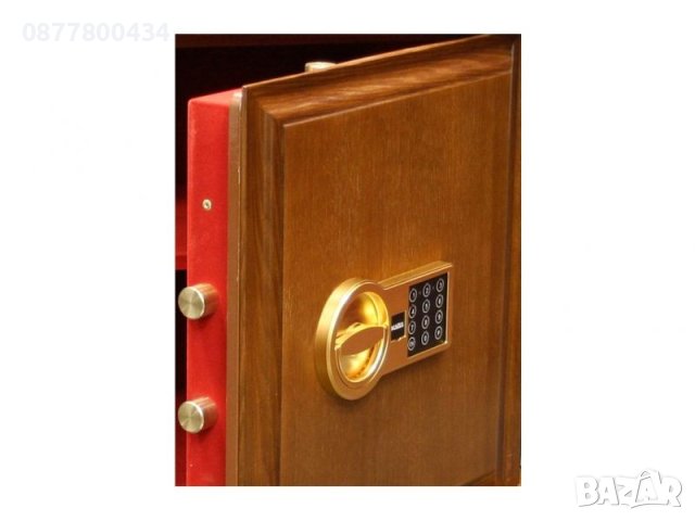 Луксозен сейф дъб естествен фурнир-висок клас защита против разбиване и златно покритие, снимка 2 - Други стоки за дома - 43988580