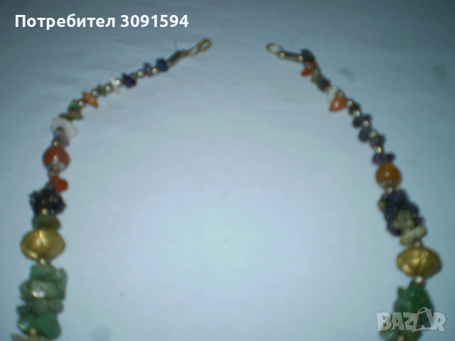 Колие  винтидж полускапоценни  камъни, многоцветно, , многопластово, бохемско,, снимка 6 - Колиета, медальони, синджири - 53101709