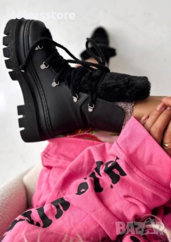 Боти на платформа - черни - BPUH1