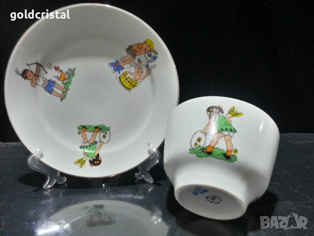 Стар български порцелан детски комплект , снимка 6 - Антикварни и старинни предмети - 53298925