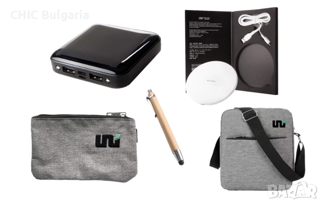 Преносима / Външна батерия 4800 mAh + чанта, калъф, химикал, подложка за зареждане - ЧЕРЕН МЕСЕЦ