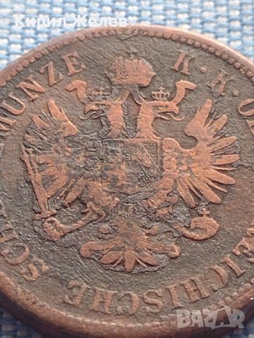 Рядка монета 4 кройцера 1861г. Франц Йозеф Австрийска империя 30402, снимка 7 - Нумизматика и бонистика - 42983797