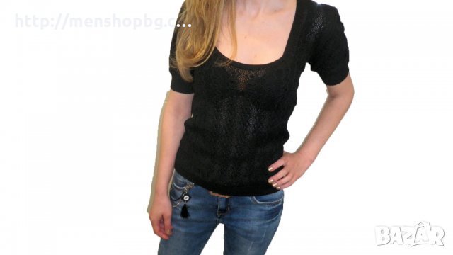 Дамска блуза в черно, снимка 2 - Тениски - 32648676
