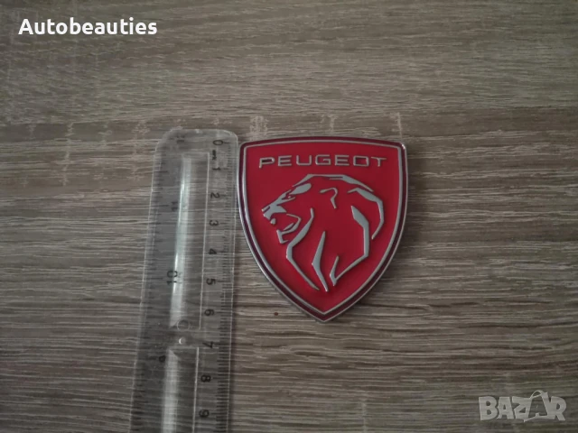 металнa емблема Peugeot червено със сребристо, снимка 5 - Аксесоари и консумативи - 51211581