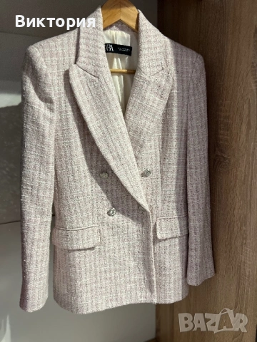 Zara светлорозов блейзър сако  blazer , снимка 2 - Сака - 53057224