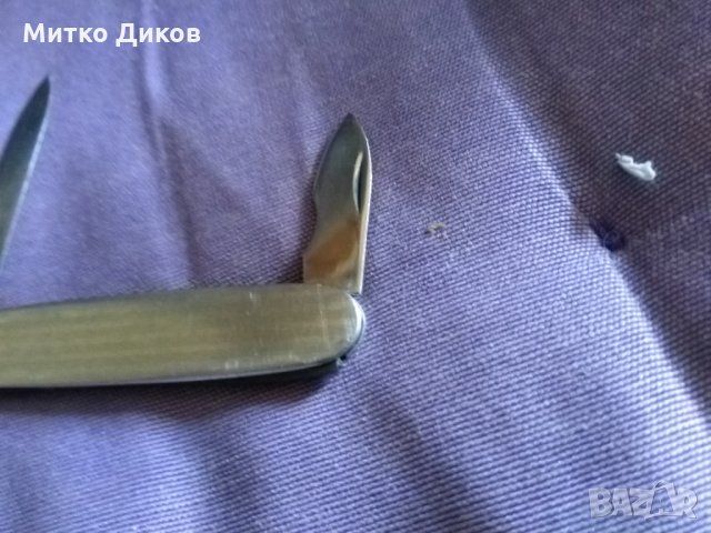 Джобно ножче винтидж немско GML Rostfrei  DDR Germany 83x57mm без луфт, снимка 3 - Ножове - 35259586