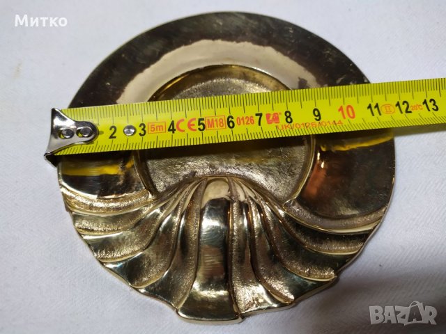 Колекционерска масивна свещ с бронзова поставка., снимка 3 - Колекции - 27083500