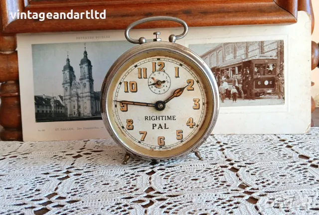 Антикварен будилник PAL, рядък модел, снимка 3 - Антикварни и старинни предмети - 47450950