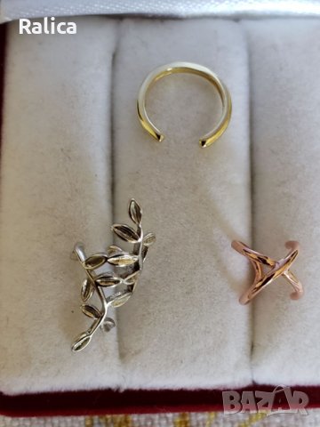 Сребърни обеци за хрущяла, без пиърсинг, снимка 2 - Обеци - 37748871