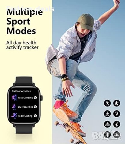 Нов Bluetooth Смарт часовник за Мъже Жени, 1.9 инча Водоустойчив, снимка 5 - Смарт гривни - 42959557