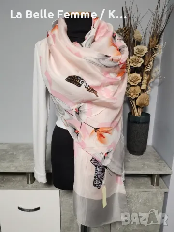 Дамски шалове от 100 % коприна , снимка 2 - Шалове - 49119593