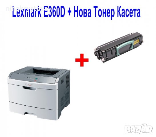 Лазерен принтер Lexmark E360D+Нова Тонер Касета,Дуплекс, снимка 2 - Принтери, копири, скенери - 37173409