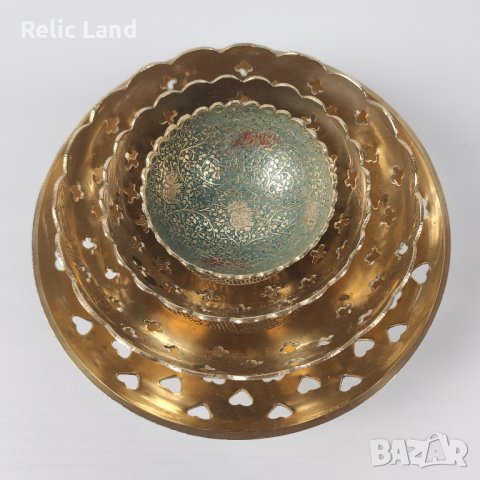 Сет купи от месинг, снимка 3 - Други ценни предмети - 43536627