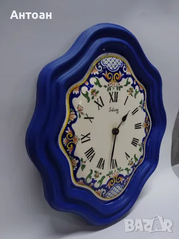 Ръчно изработен керамичен часовник , снимка 2 - Антикварни и старинни предмети - 47973624
