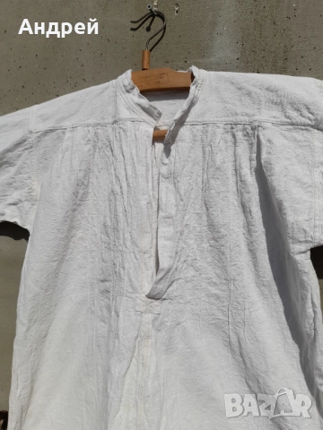 Старинна Мъжка кенарена риза #10, снимка 3 - Антикварни и старинни предмети - 52101318