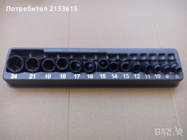 snap on 14 броя качествени черни  3/8 къси 6 стени камъни вложки 214IMFMYA, снимка 5 - Други инструменти - 43562041