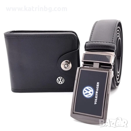 Комплект колан и портмоне за мъж Фолксваген