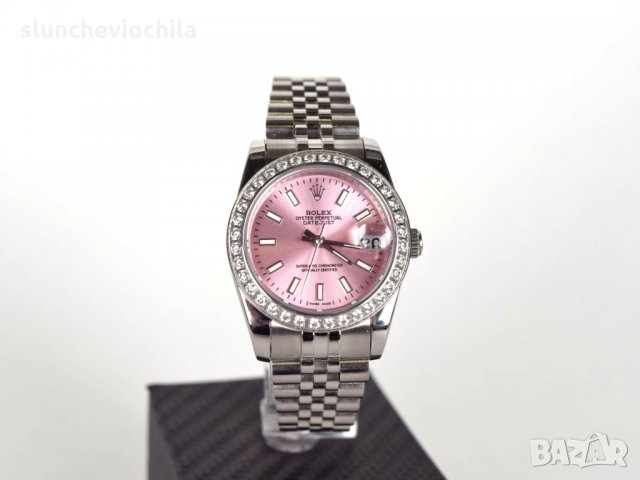 Rolex Datejust Pink Dial Diamond Bezel Часовник, снимка 1 - Дамски - 32581845