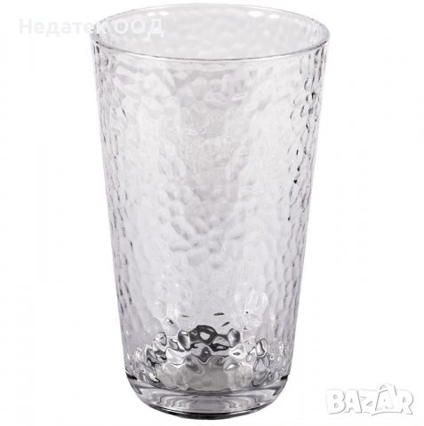 Чаша за вода, Пластмаса, 500 мл, Прозрачна