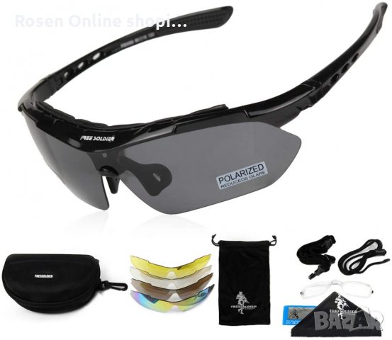 FREE SOLDIER Sports Sunglasses 5 in 1 Polarized Cycling Glasses for Men Women Tactical Military Glas, снимка 1 - Спортна екипировка - 33679319