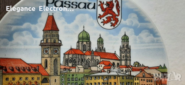 Декоративна винтидж порцеланова стенна чиния Passau 19x19см, снимка 3 - Други - 36485349