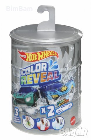 Количка изненада Hot Wheels Color Reveal с магическа трансформация - 2 броя / Mattel
