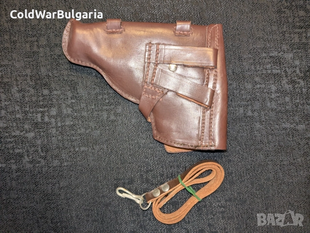 Кожен кобур за пистолет Макаров ПМ – българско производство с ремък, снимка 3 - Антикварни и старинни предмети - 52466820