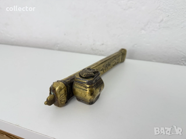 Традиционен бронзов девит / мастилница / писалище №7629, снимка 3 - Антикварни и старинни предмети - 52482247