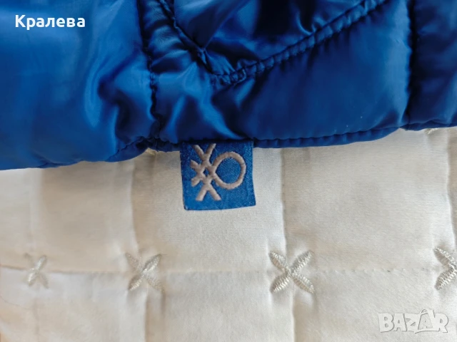 Зимно Дамско яке Бенетон в син цвят, снимка 6 - Якета - 50918046