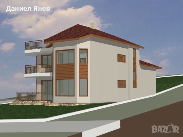 Проект за къща РЗП 473кв.м три етажа и гараж проектиране архитект