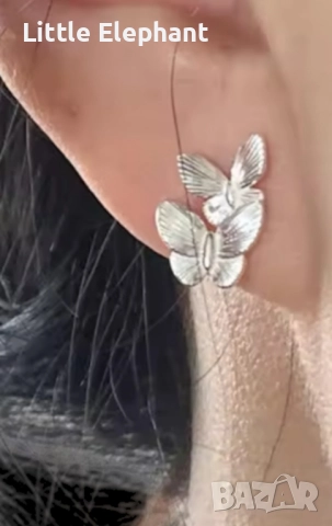 Сребърни обеци plein double пеперудки,колекция"Butterflies"/нови