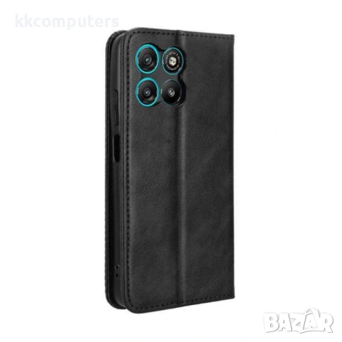 Ретро кожен калъф с Магнитен Клип за Motorola Moto G67 Power 5G / G57 Power 5G - PU Кожа, Държач, Сл, снимка 5 - Калъфи, кейсове - 53354673