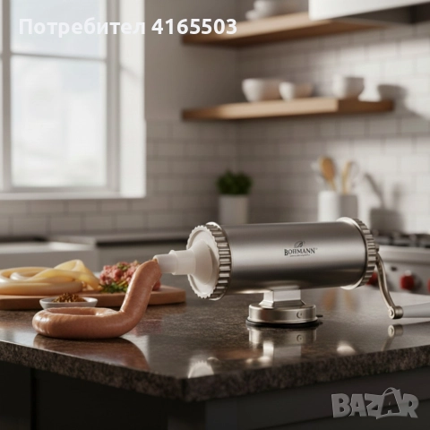 Пълначка за колбаси Bohmann BH 02-750 – Стабилна, удобна и идеална за домашни наденици, снимка 3 - Месомелачки - 52673383