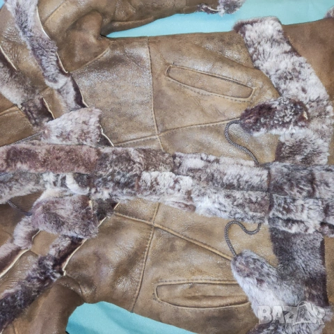 Детско Палто агнешка кожа и лисица с цип уникално ръчна изработка , снимка 11 - Детски якета и елеци - 53062123