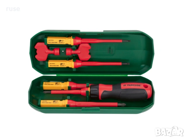  НОВИ! Комплект VDE отвертки 8 части Parkside сменяеми накрайници 1000V, снимка 3 - Отвертки - 53426891