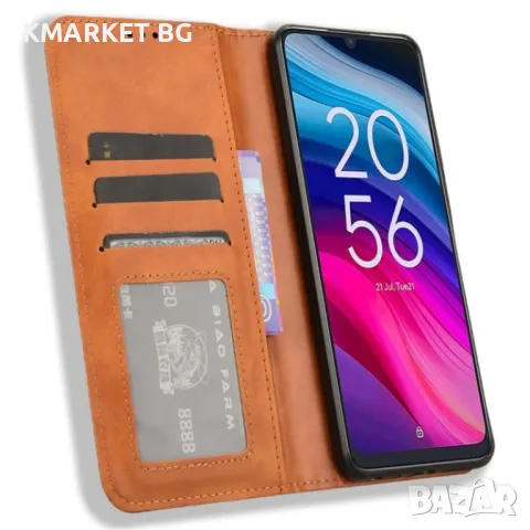 TCL 505 T509K / T5094 Retro Texture Wallet Калъф и Протектор, снимка 6 - Калъфи, кейсове - 47901955