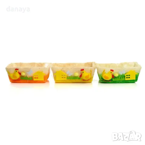 5822 Правоъгълен великденски панер за яйца и лакомства, снимка 3 - Декорация за дома - 49572433