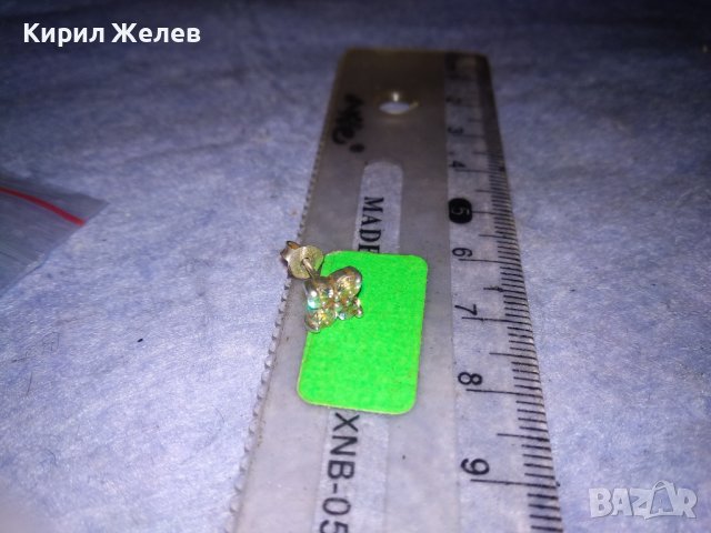 МИНИАТЮРНА СРЕБЪРНА ФЛОРАЛНА ОБЕЦА СРЕБРО ЦВЕТЕ 925 ПРОБА с БЛЕСТЯЩИ ЦИРКОНЧЕТА 32126, снимка 3 - Обеци - 40487874
