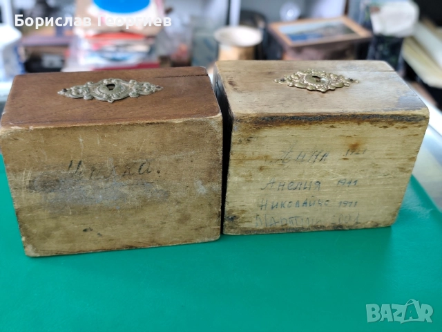 Стара дървена касичка два броя, снимка 6 - Антикварни и старинни предмети - 51742196
