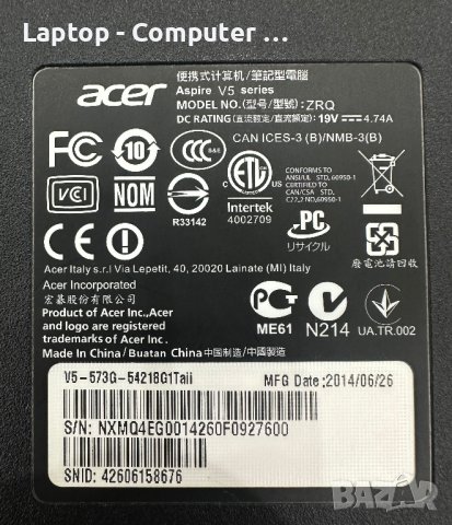 Acer Aspire V5-573G-54218G1Taii, снимка 13 - Лаптопи за игри - 43793260