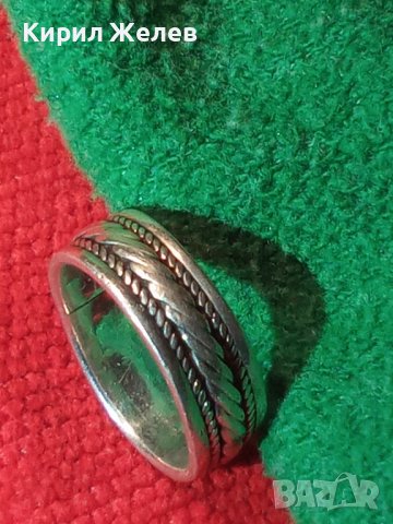СТАРА СРЕБЪРНА ОРНАМНТИРАНА ХАЛКА СРЕБРО 925 РЕТРО АРТ ПРЪСТЕН МАЙСТОРСКА РЪЧНА ИЗРАБОТКА 27283, снимка 3 - Пръстени - 36817849