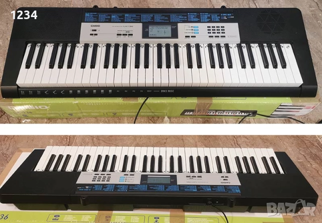 КАТО НОВ синтезатор клавир CASIO LK-136 пиано с плътни светещи клавиши 5 октави