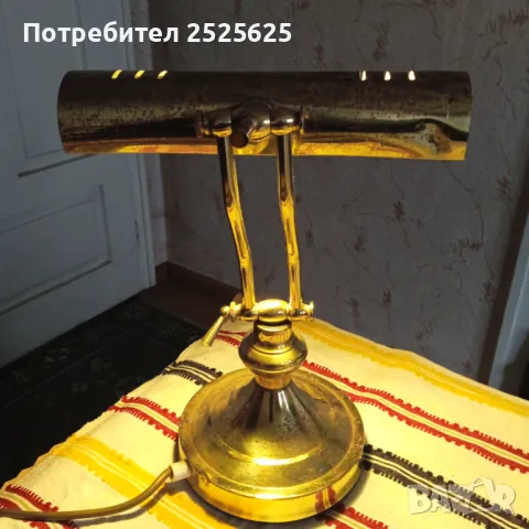 Настолна ел.лампа - месинг, снимка 2 - Настолни лампи - 49604501