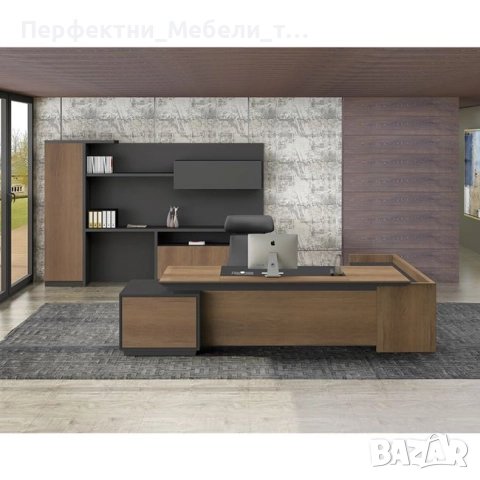 Директорско ъглово бюро за кабинет-див дъб и черно-доставка до 5 работни.Имате офис за 10 дни., снимка 5 - Работни маси и бюра - 52720467
