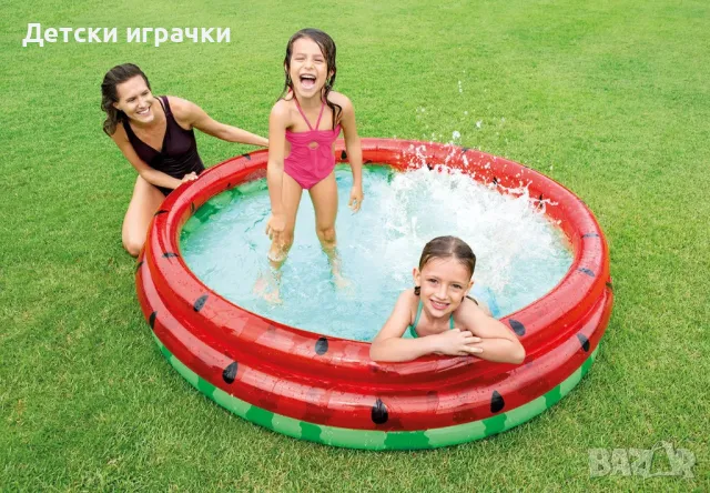 Детски надуваем басейн Intex, 168 x 38 см, 3 пръстена, диня, снимка 1
