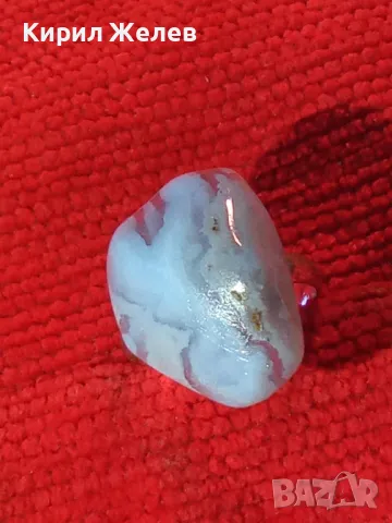 ВИНТИДЖ АРТ ПОСРЕБРЕН ПРЪСТЕН с ШЛИФОВАН ПОЛУСКЪПОЦЕНЕН КАМЪК 39703, снимка 8 - Пръстени - 46509960